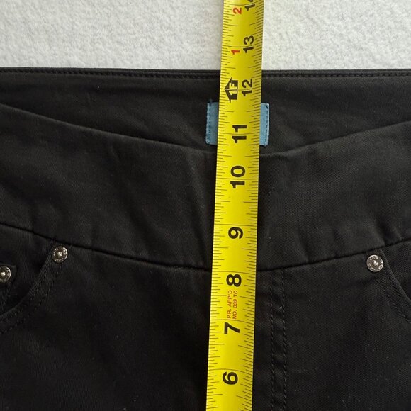 Jag Women Amelia Pull-on Stretch Slim Black Ankle Pants Sz 12 Row Rolled Hem NWT - Picture 9 of 11